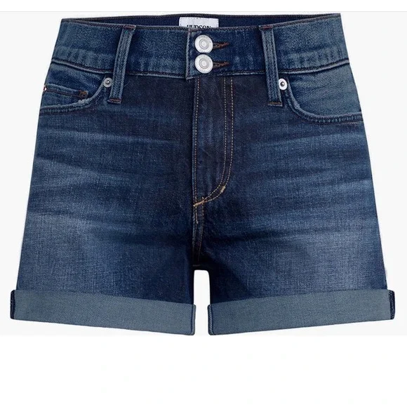 HUDSON Deborah Mid-Rise Cuffed Denim Shorts Size 23 | Dark Wash | NWT - Picture 3 of 3